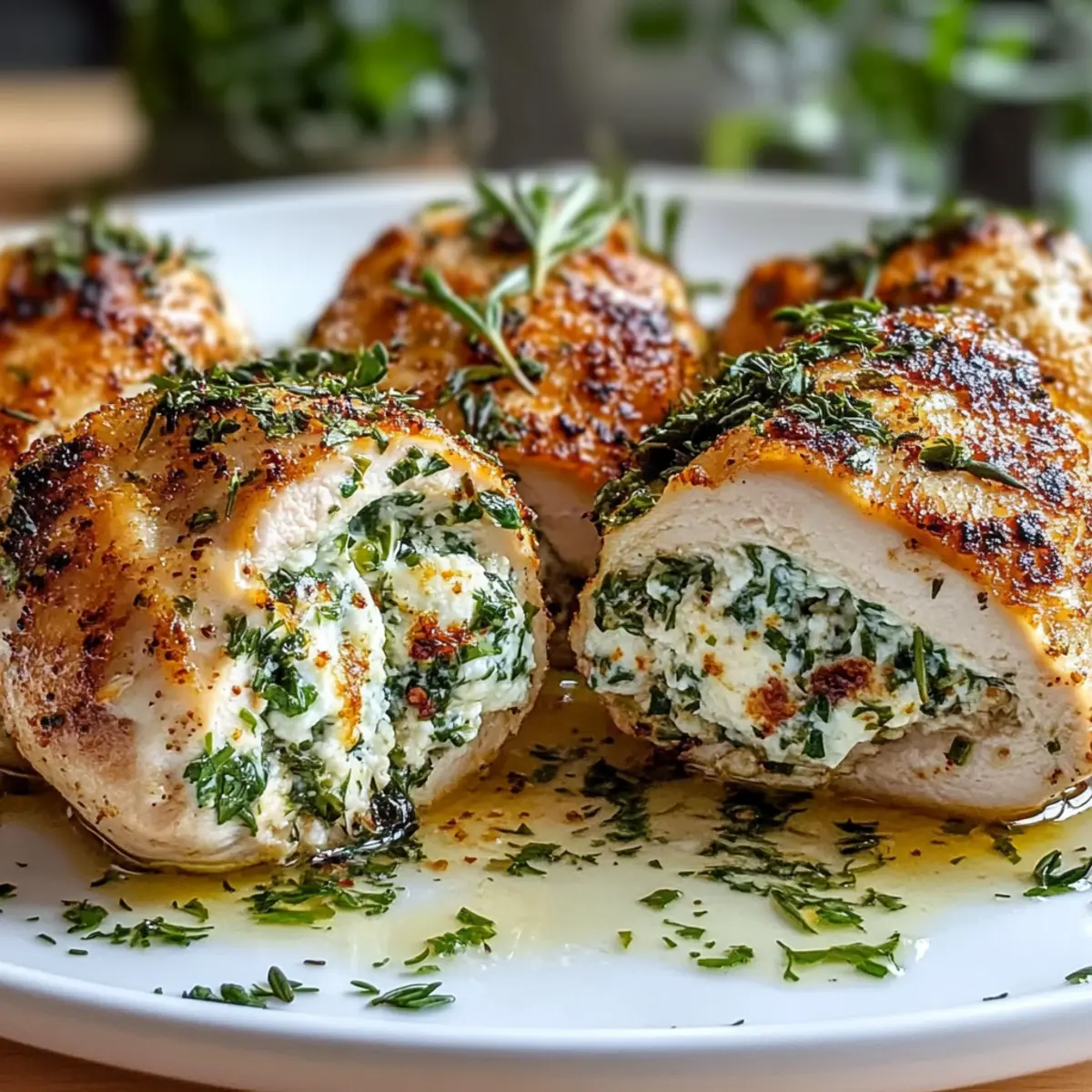 Flavorful Herbed Ricotta Stuffed Chicken Rolls