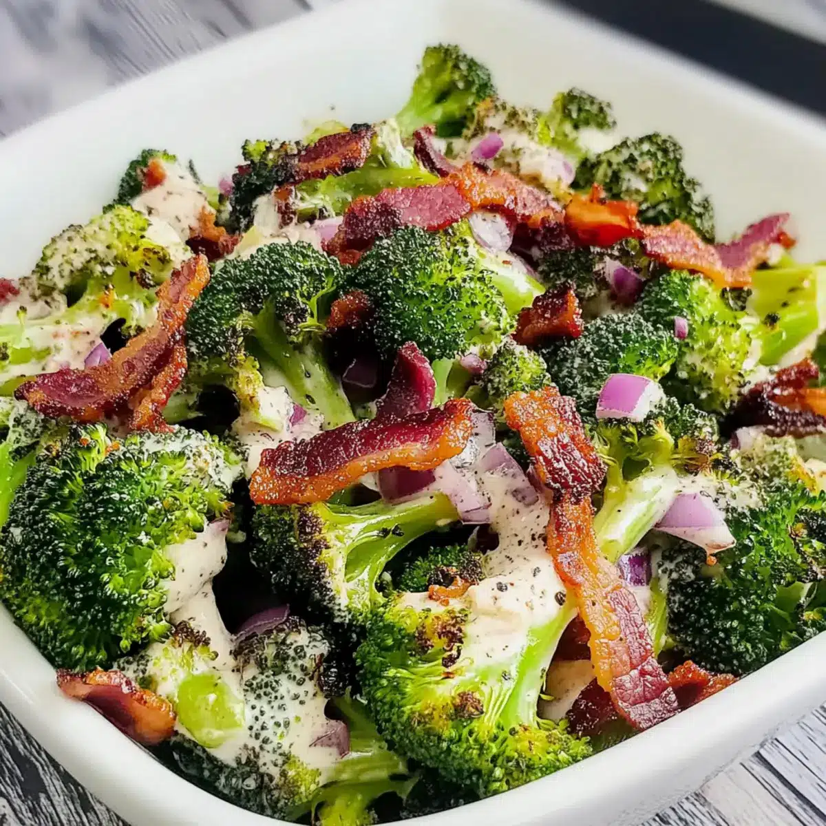 Roasted Broccoli Bacon Crunch Salad