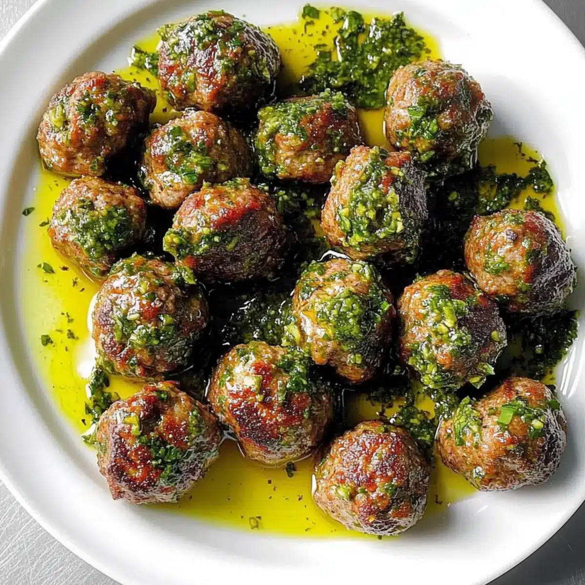 Meatballs with Chimichurri Sauce