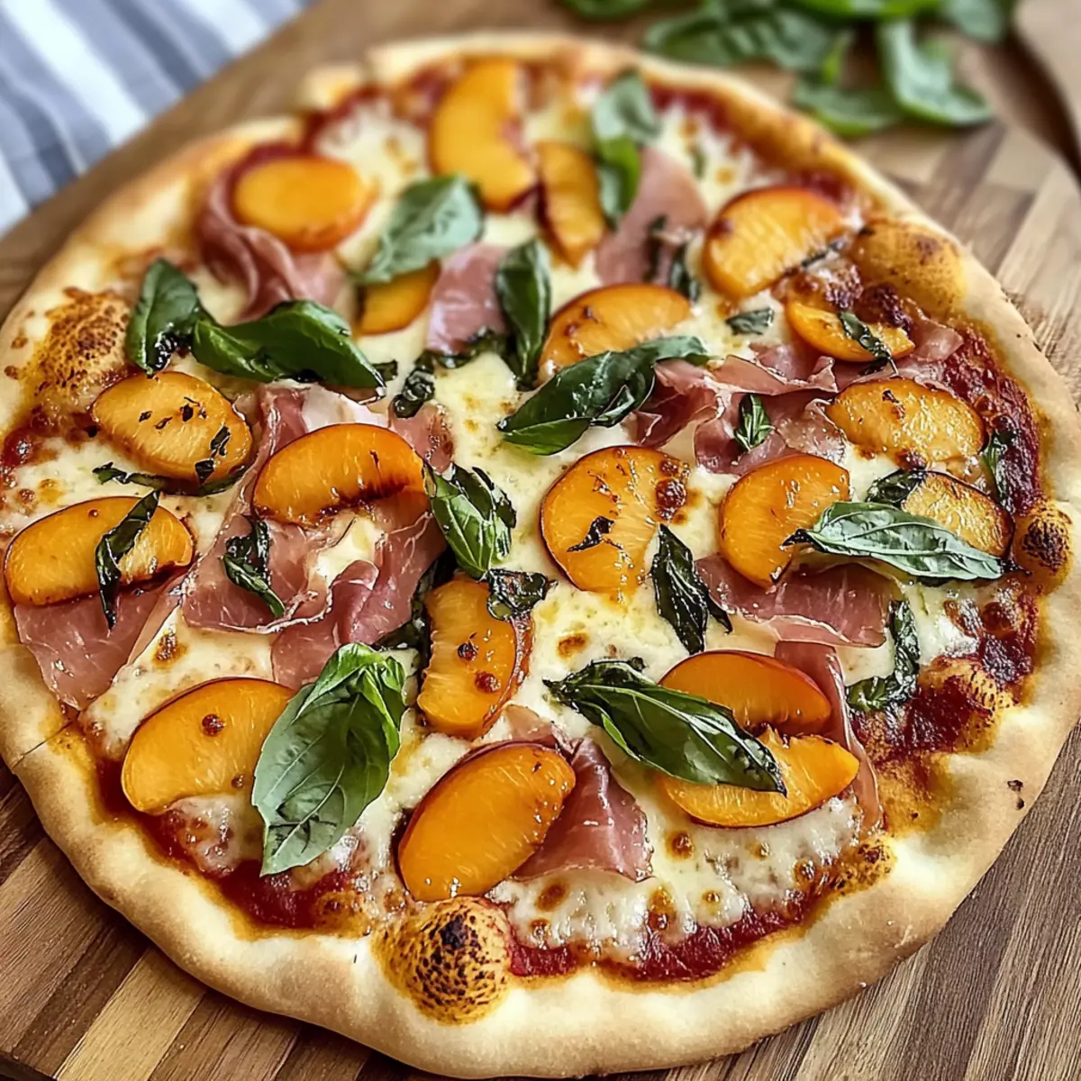 Brick-oven Style Peach And Proscuitto Pizza