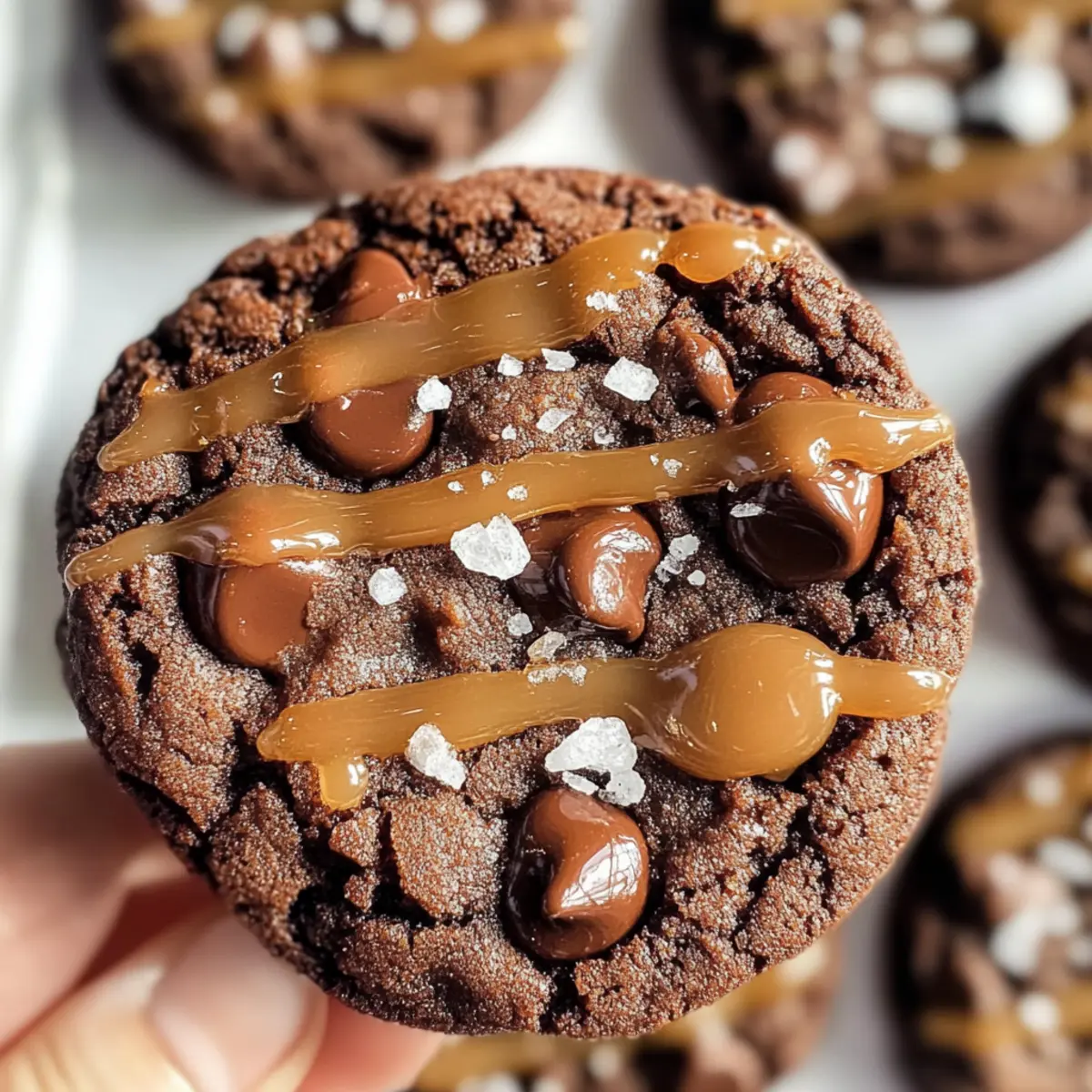 Double Chocolate Salted Caramel Cookies