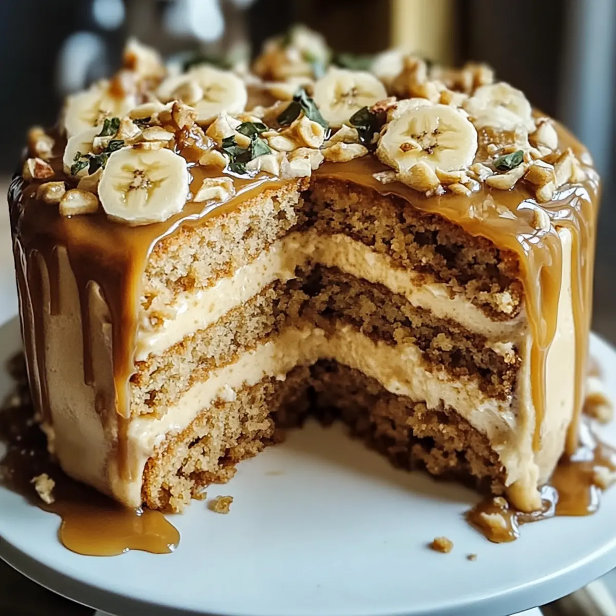 Indulgent Caramel Banana Cake