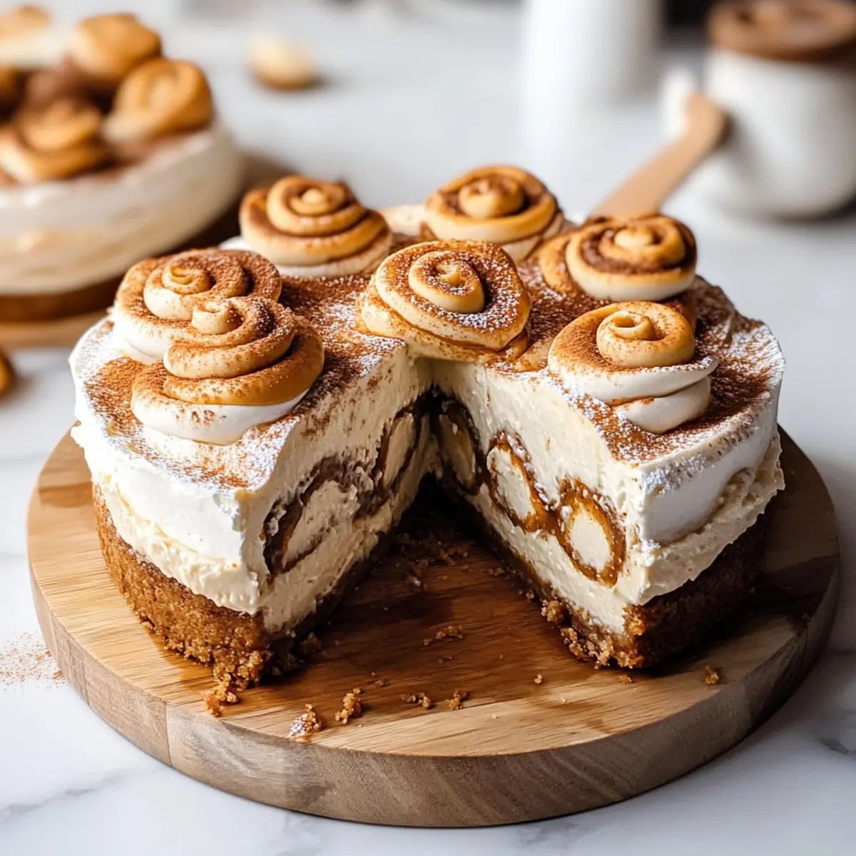 Creamy Vegan Cinnamon Roll Cheesecake