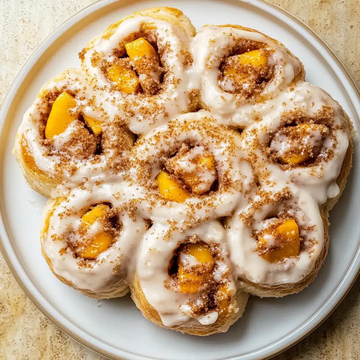 Peach Cobbler Cinnamon Rolls