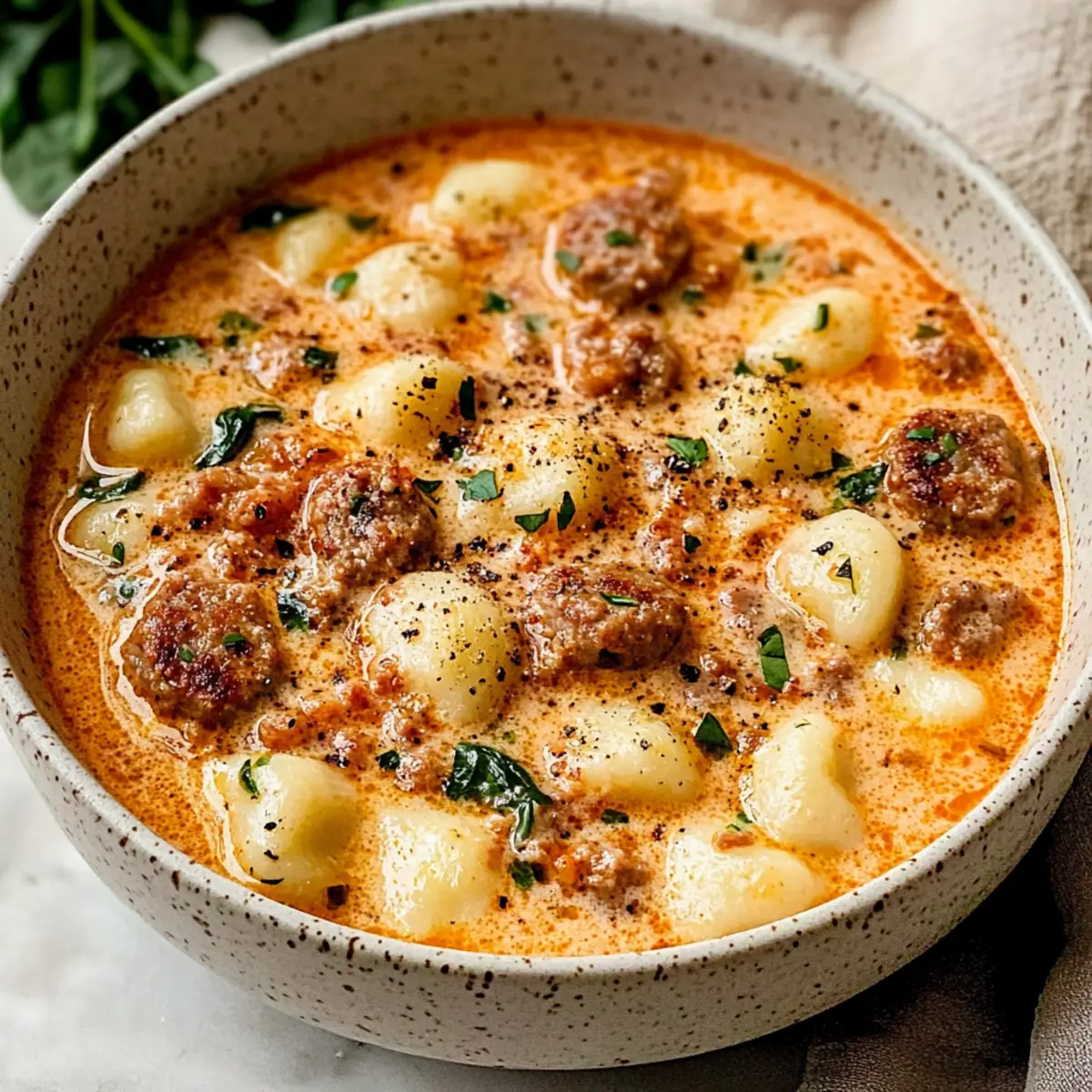Creamy Italian Sausage Gnocchi Soup