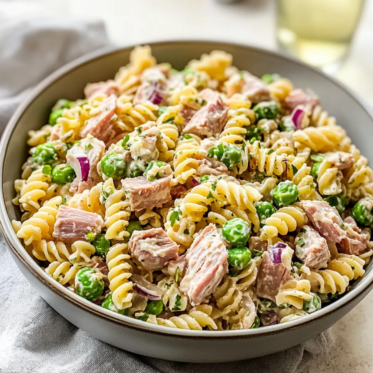 High Protein Tuna Pasta Salad
