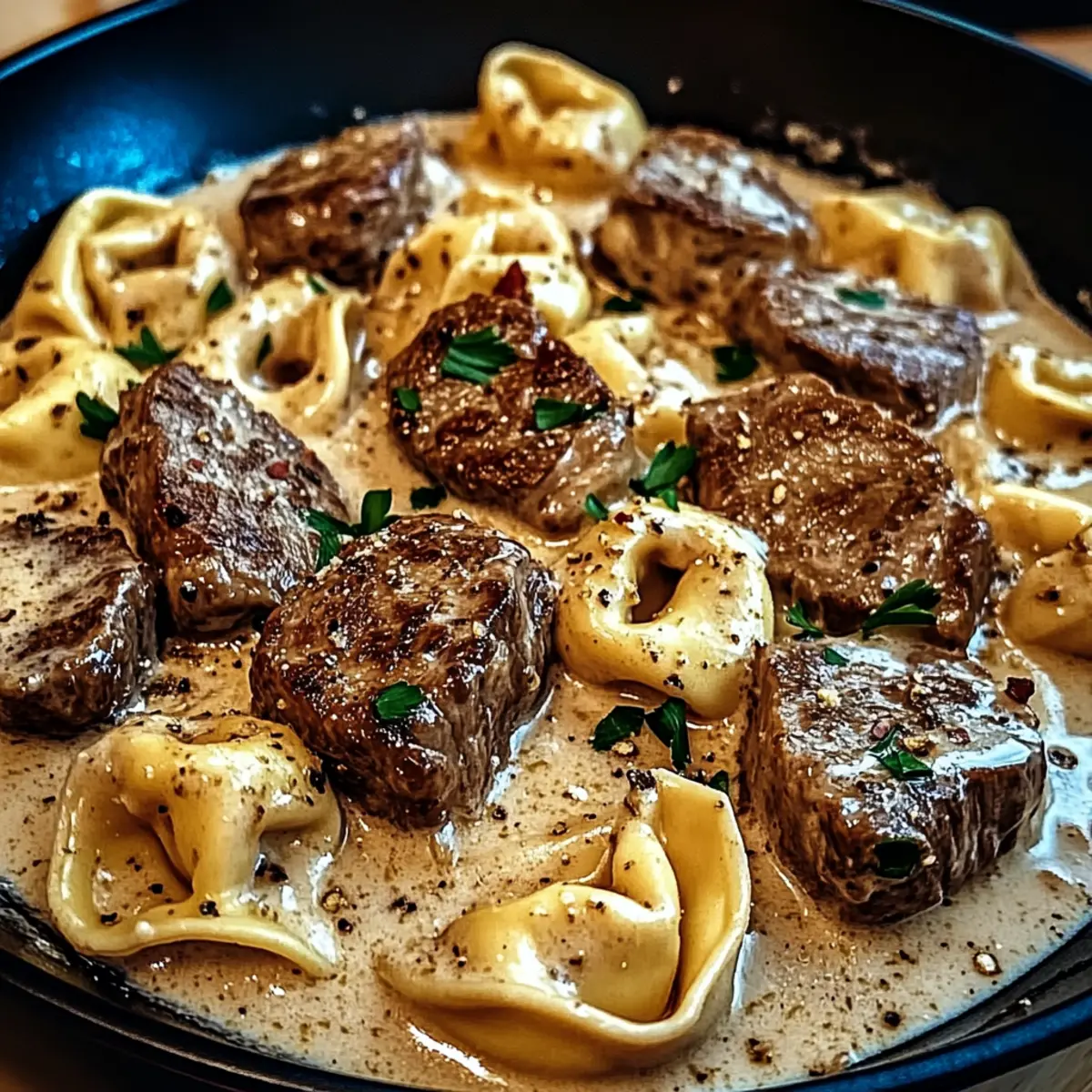 Cracked Garlic Steak Tortellini in Creamhouse Sauce Bliss