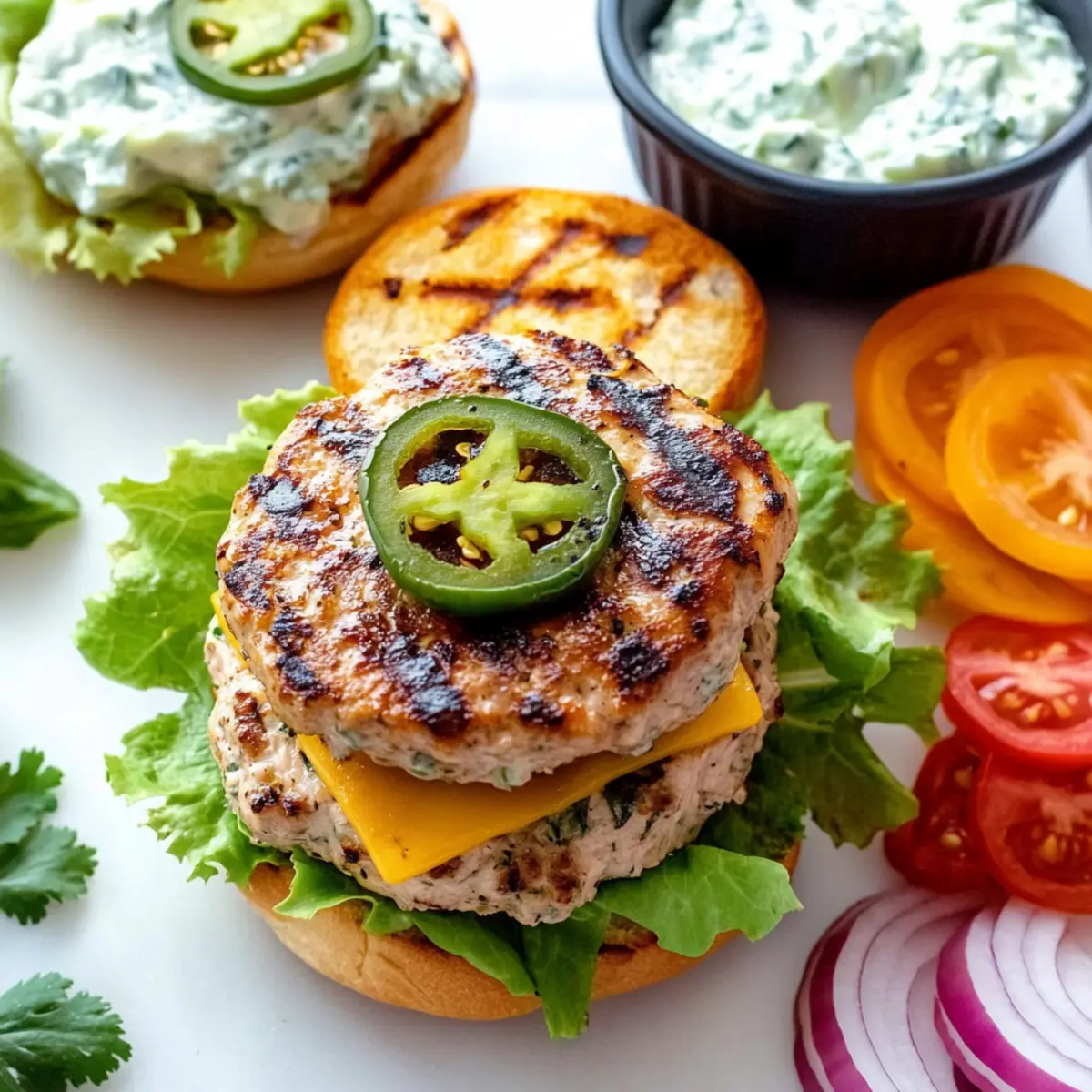 Jalapeño Cheddar Turkey Burgers