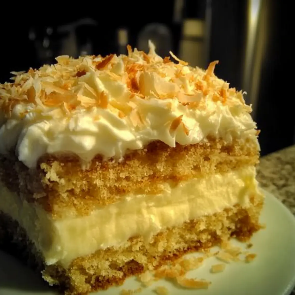 southern style coconut custard cake