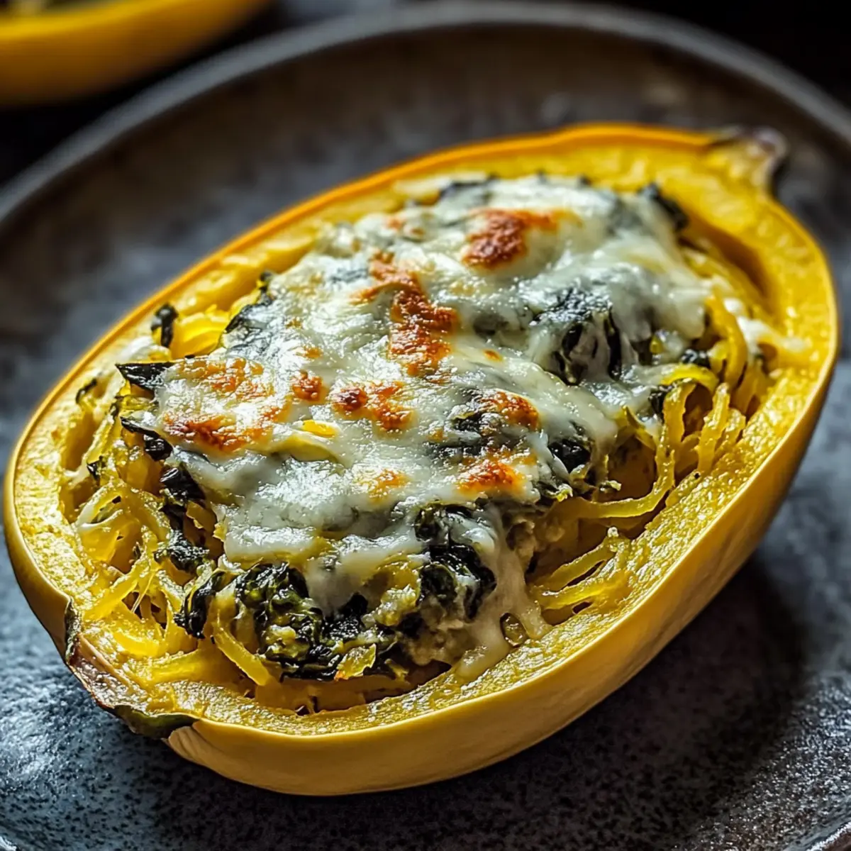 Spinach and Artichoke Stuffed Spaghetti Squash