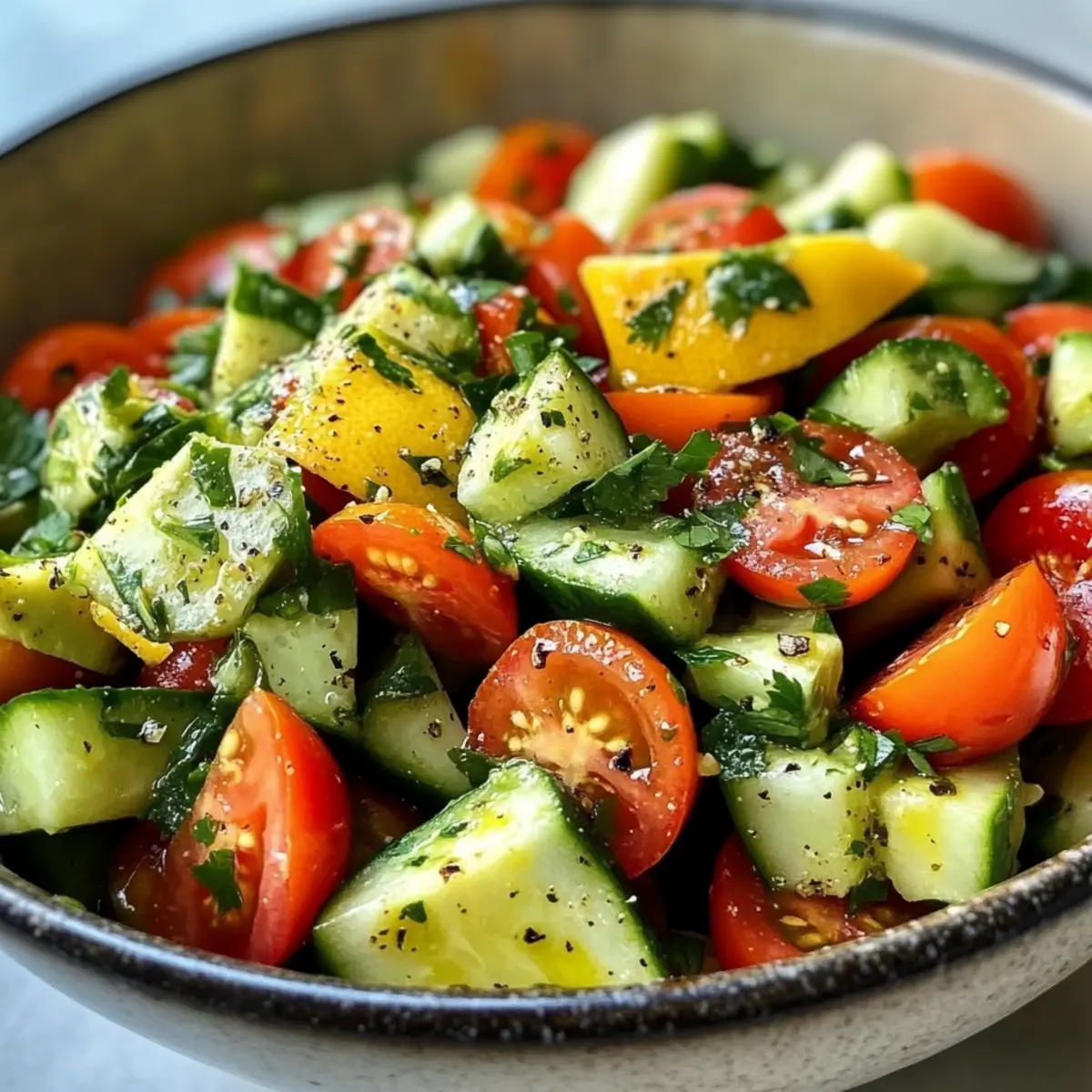 Cucumber Tomato Avocado Salad