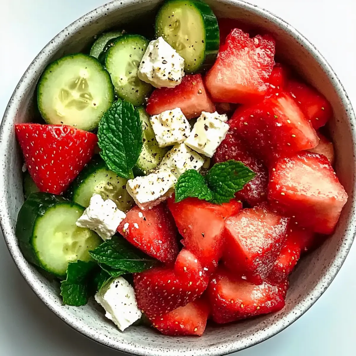 Strawberry, Watermelon, Feta & Mint Cucumber Salad
