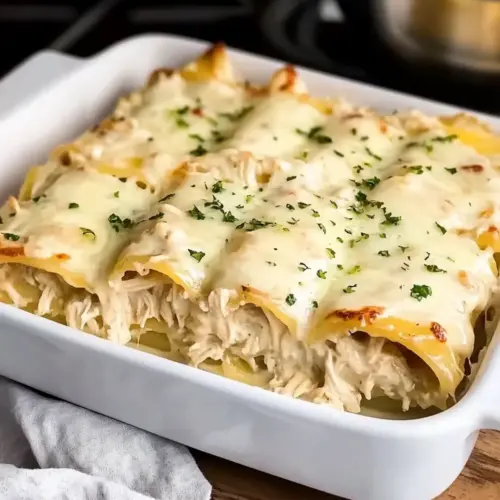 Chicken Alfredo Lasagna Roll Ups