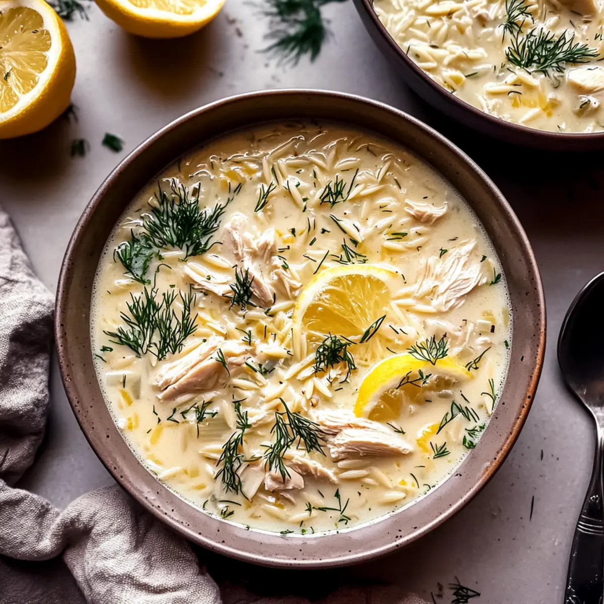 Avgolemono Soup with Orzo
