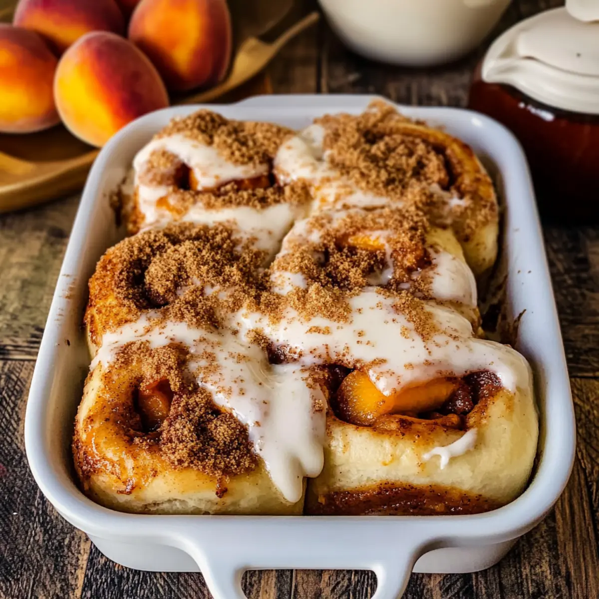 Peach Cobbler Cinnamon Rolls