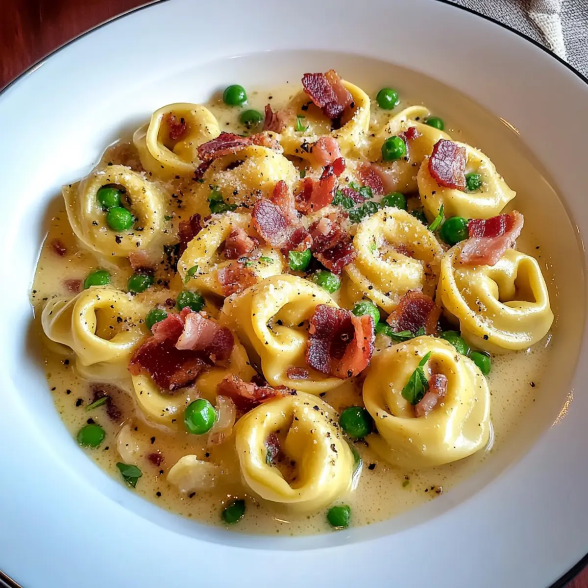 Creamy Italian Tortellini Carbonara