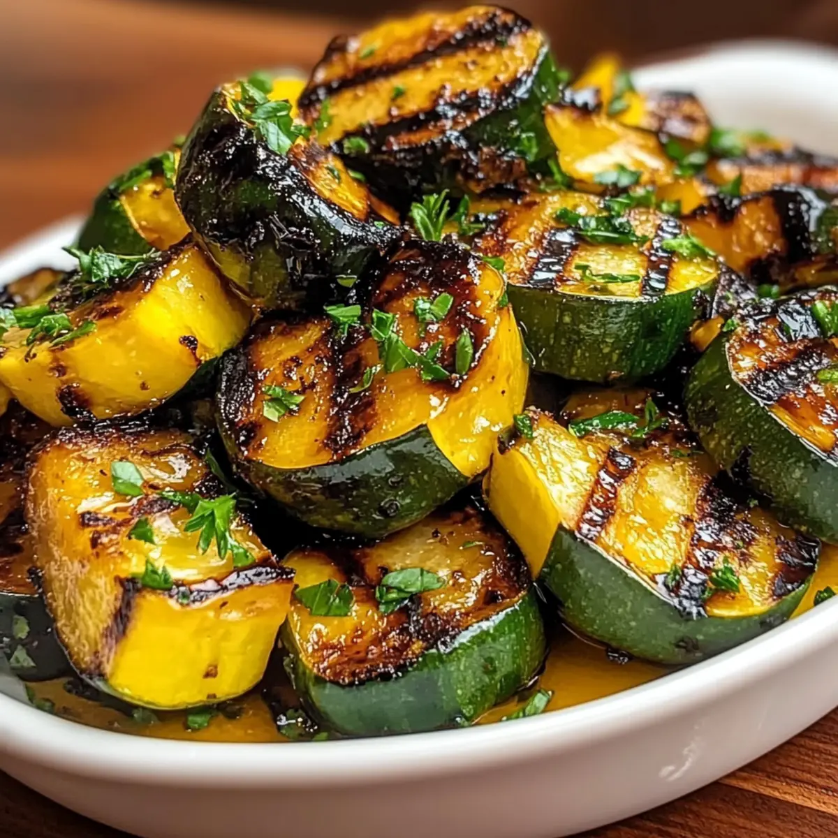 Grilled Summer Squash with Balsamic Glaze