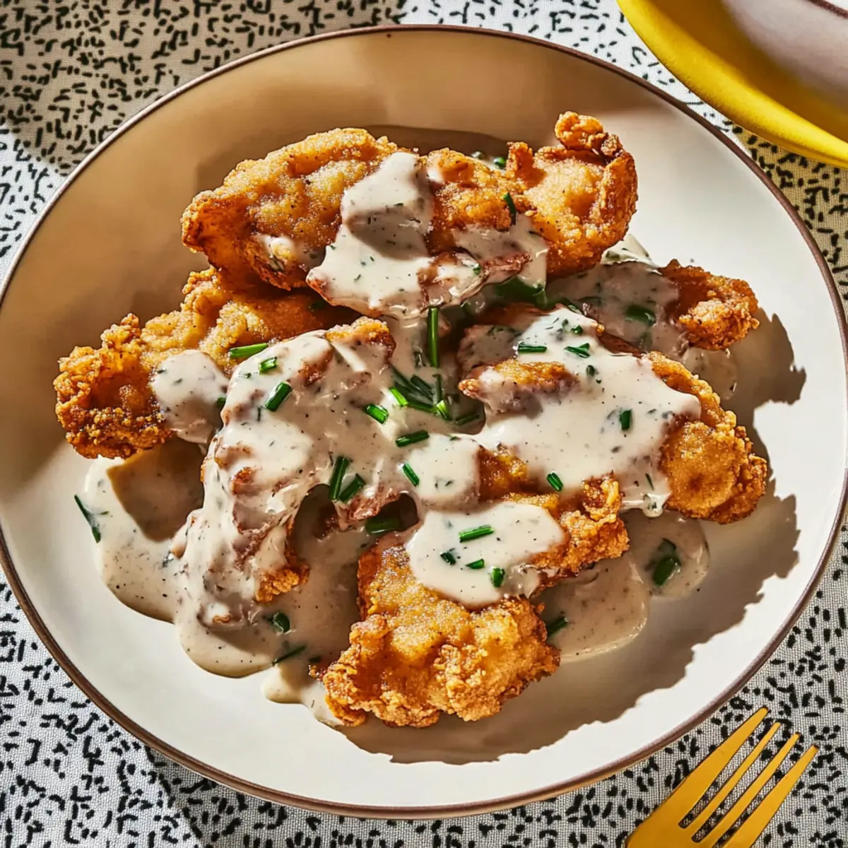Chicken-Fried Mushrooms & Gravy