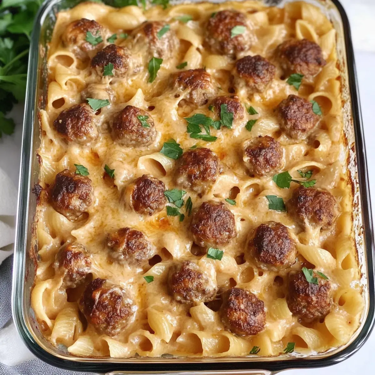 Swedish Meatball Pasta Bake