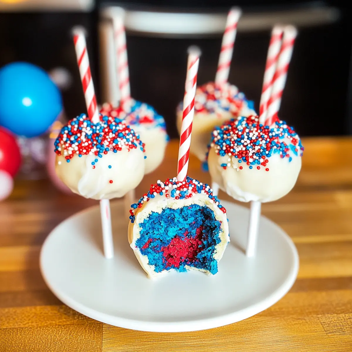 Red, White & Blue Cake Pops
