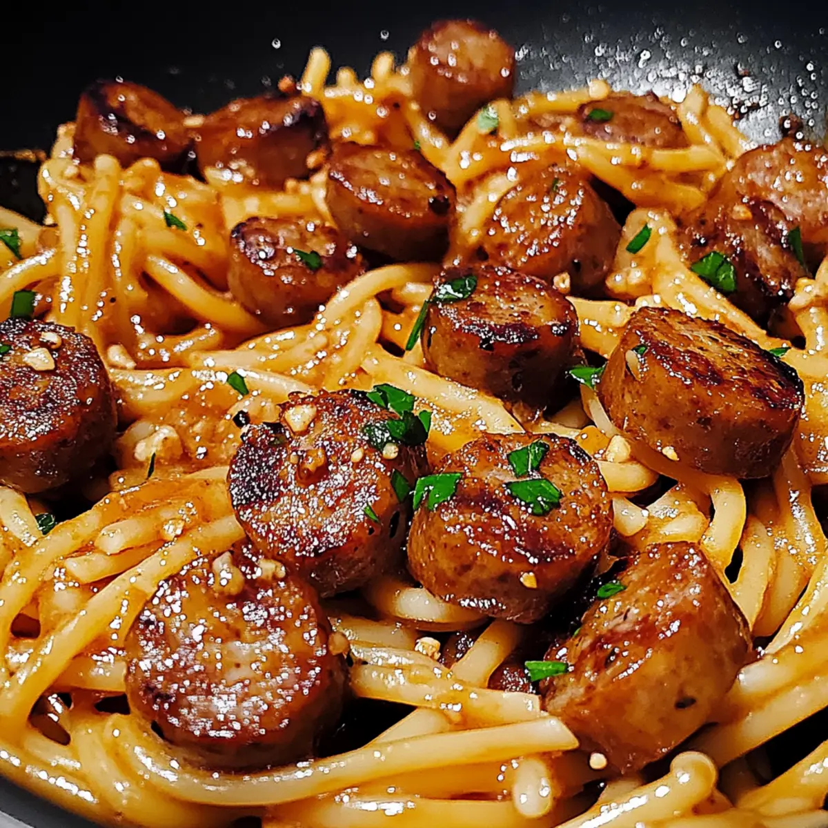 Honey Garlic Sausage Pasta Skillet