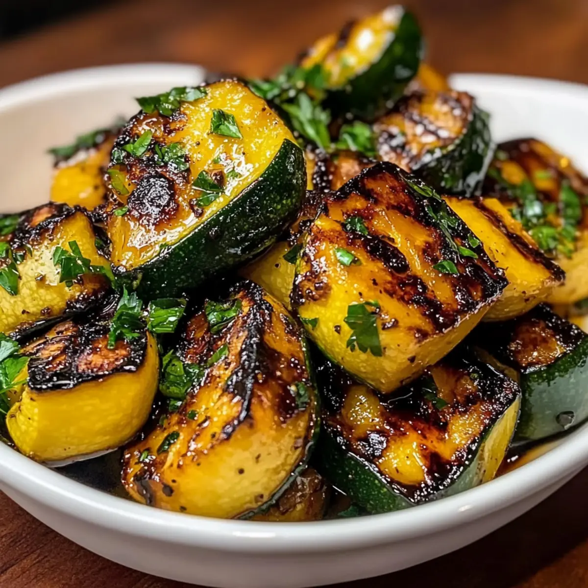 Grilled Summer Squash with Balsamic Glaze