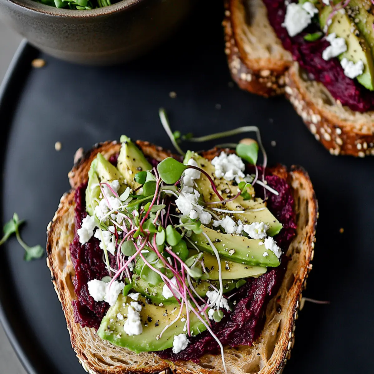 Avocado Beet Hummus Toast