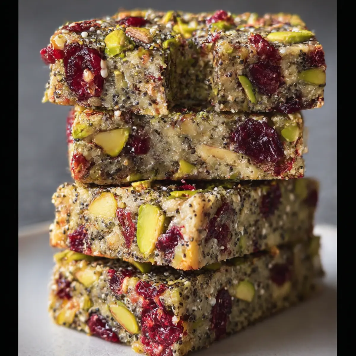 Pistachio Cranberry Chia Bars