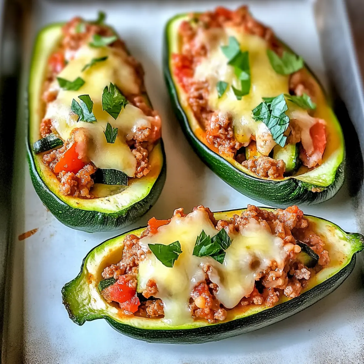 Low Carb Stuffed Zucchini Boats