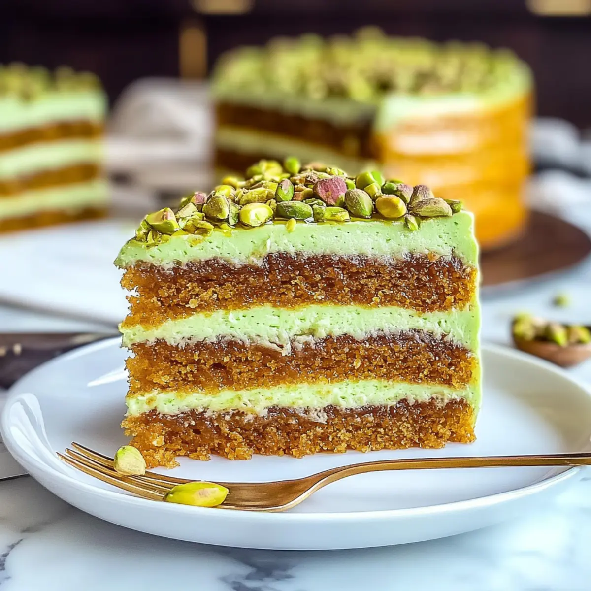 Pistachio Honey Baklava Cake