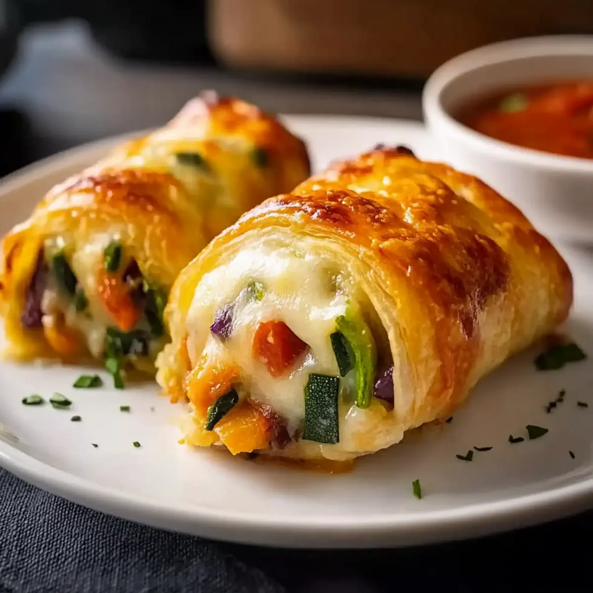 Cheesy Baked Veggie Rolls
